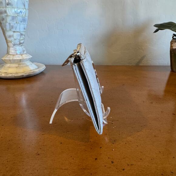 Saint Laurent Cassandra Leather Coin Purse Wallet Gray - Authentic YSL - Picture 6 of 13